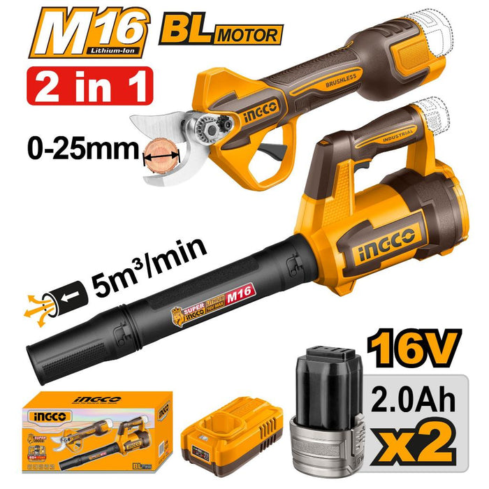 Buildmate x INGCO 16V Cordless 2-PC Combo Kit | Gauge Shear & Blower COSLI250385 IPT
