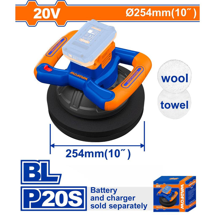 Buildmate x WADFOW 20V Cordless Polisher 245/254mm with Battery & Charger WCPT