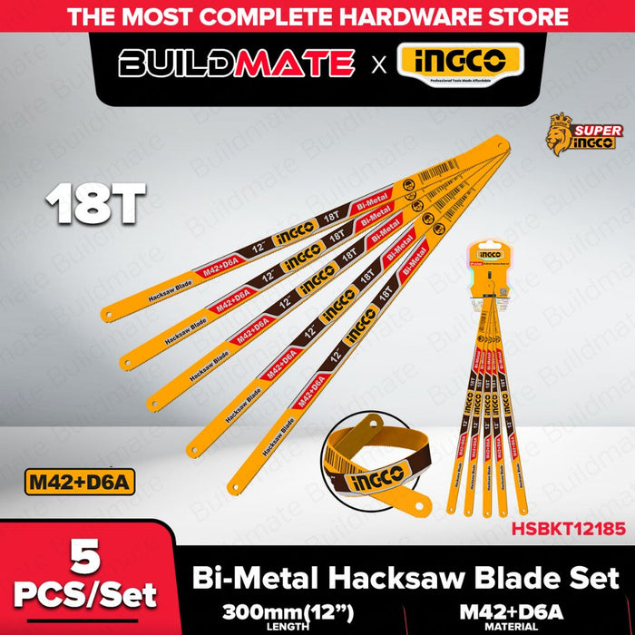 Buildmate x INGCO Bi-Metal Hacksaw Blade Set Durable Cutting Tool for Metal HSBKT12245 IHT