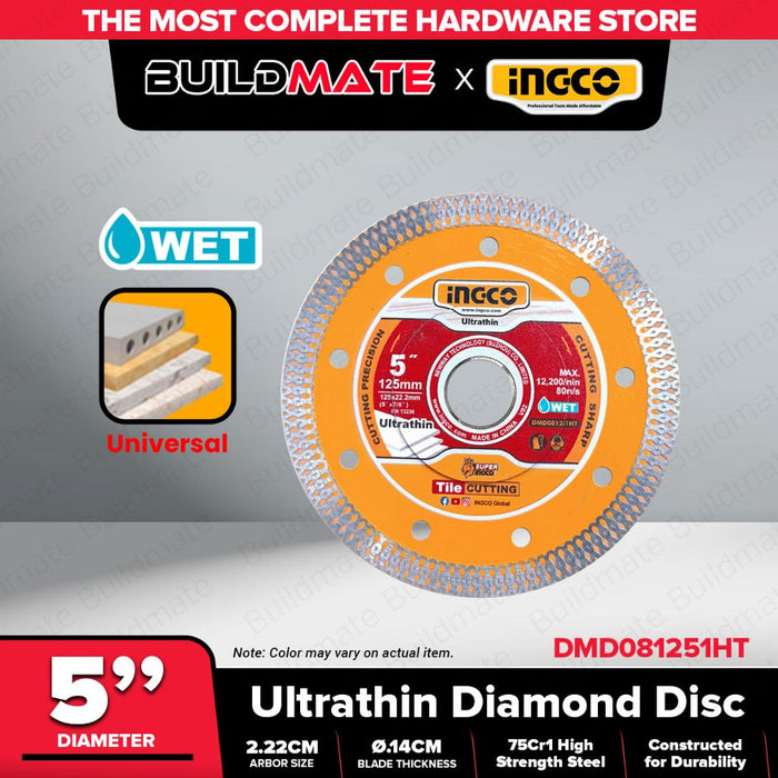 Buildmate x INGCO Ultrathin Diamond Disc Mesh Rim 125mm x 22.2mm DMD081251HT IHT