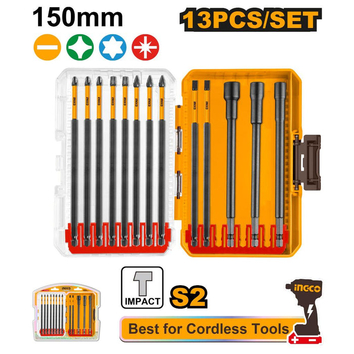 Buildmate x INGCO 13PCS Impact Screwdriver Bits Set 6 w/ Magnetic Nuts AKDL01306 IHT