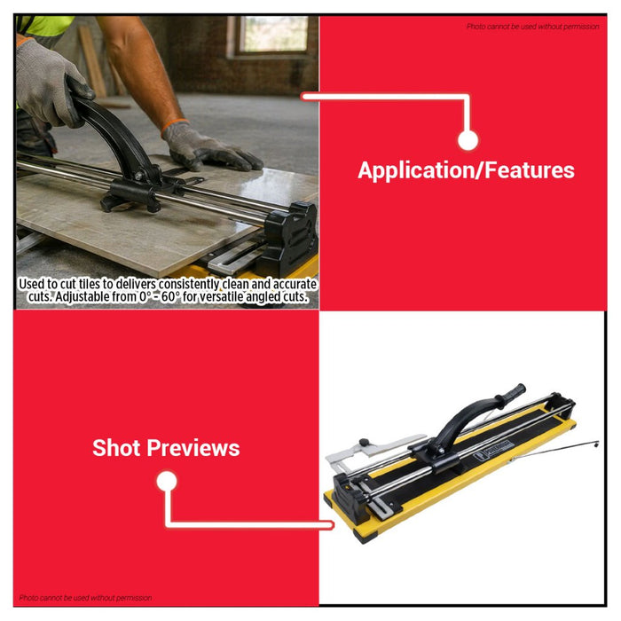 Buildmate x PowerHouse Heavy Duty Tile Cutter 600mm Manual Ceramic Tile Cutter PHHT