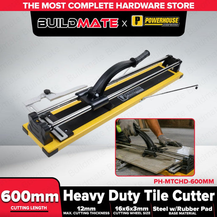Buildmate x PowerHouse Heavy Duty Tile Cutter 600mm Manual Ceramic Tile Cutter PHHT