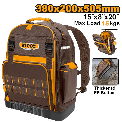 Buildmate x INGCO Tool Backpack Heavy Duty 1680D Storage Bag HBP03028 IHT