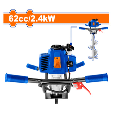 Buildmate x WADFOW 62CC Gasoline Earth Auger 2.4kW Post Hole Digger Engine WDZ1A62-1 WPT