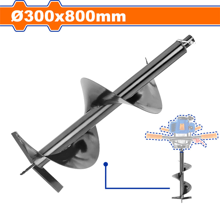 Buildmate x WADFOW 300x800mm Earth Auger Bit Post Hole Drill Bit for WDZ1A62-1 WDZ1A62-2 WHT