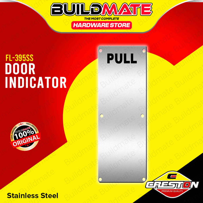 BUILDMATE Creston Stainless Steel Door Sign Indicator Push / Pull Handle Door Plate Label Entrance Signage SOLD PER PIECE FL-394SS / FL-395SS
