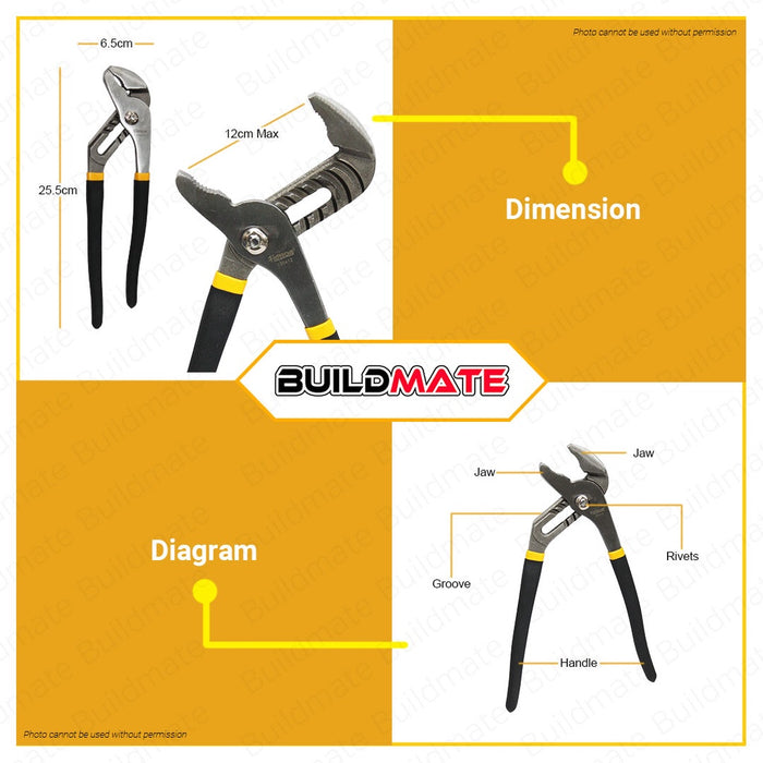 Cobra Water Pump Pliers,Groove Joint Pump Plier, Industrial Grade Steel - View #7