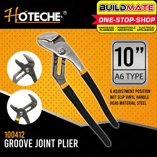 HOTECHE 10" 250mm Groove Joint Water Plier Pump Pliers Tongue & Groove Pliers HTC-100412 •BUILDMATE•