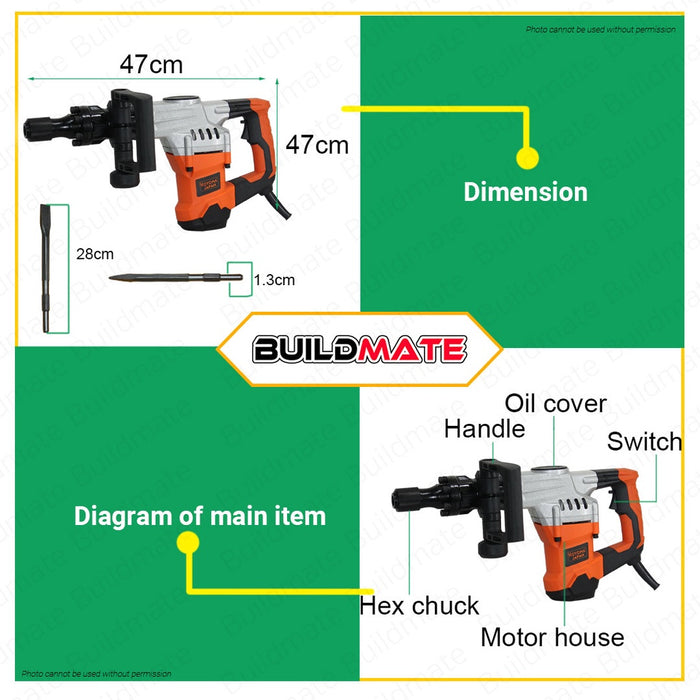 HOYOMA Demolition Jack Hammer / Chipping Hammer 1200W DH-0810 HYMPT