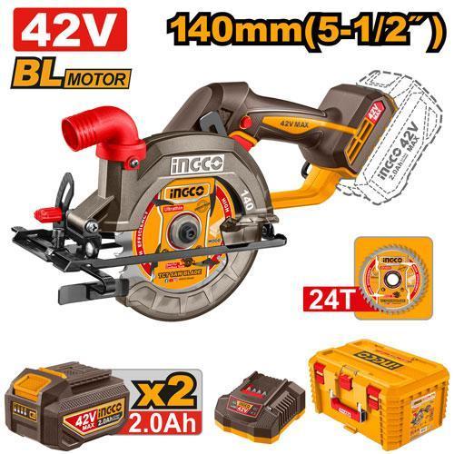 Buildmate x INGCO 42V Brushless Cordless Circular Saw 24T 140MM 5-1/2in Wood Cutter CSLI4214012 IPT