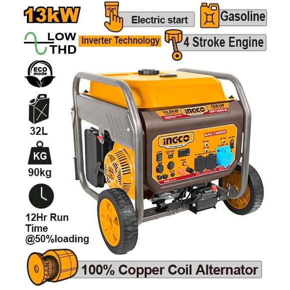 Buildmate x INGCO 13KVA Inverter Gasoline Generator 13KW Pure Sine Wave Electric Start GEIF130006-5P IPT