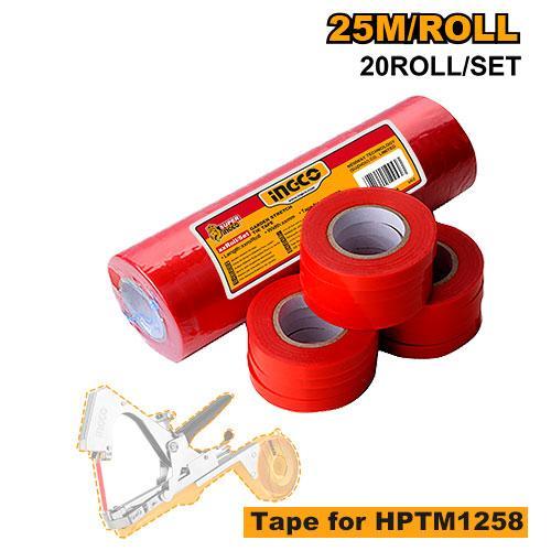 Buildmate x INGCO Garden Stretch Tie Tape 25m Roll 11mm Non-Sticky Lightweight Plant Support Tape Stem Safe Durable (20 Rolls/Set) HPTM1258T IHT