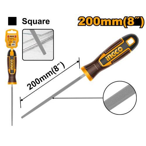 Buildmate x INGCO Square Steel File 200mm T12 Steel Metal Filing Tool Hand File HSSF088 IHT