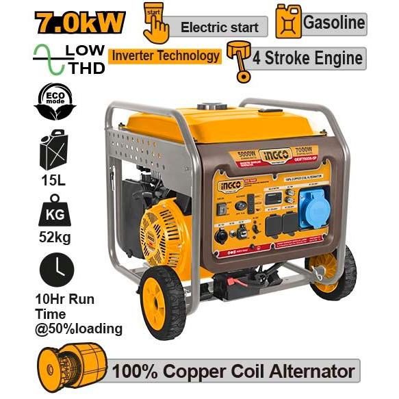 Buildmate x INGCO 7KVA Inverter Gasoline Generator 7KW Pure Wave Electric Start GEIF70006-5P IPT