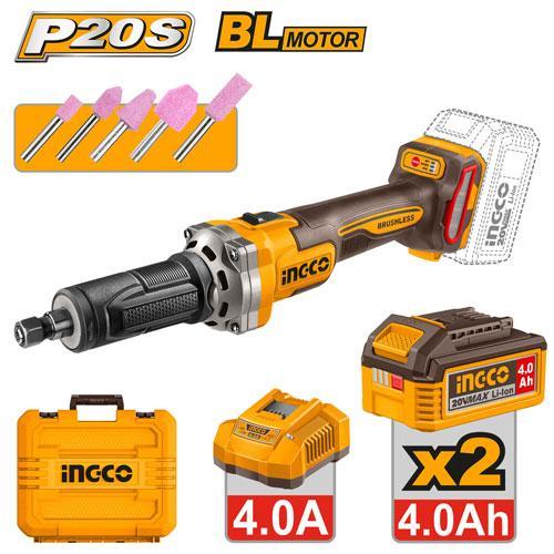 Buildmate x INGCO SOLO & KIT W/ Battery 20V Cordless Brushless Die Grinder 6mm 1/4in Variable Speed Rotary Grinder CDGLI2001 CDGLI20012 IPT
