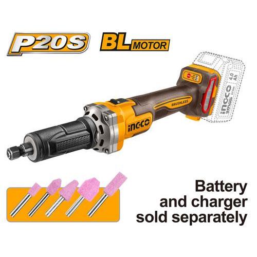 Buildmate x INGCO SOLO & KIT W/ Battery 20V Cordless Brushless Die Grinder 6mm 1/4in Variable Speed Rotary Grinder CDGLI2001 CDGLI20012 IPT