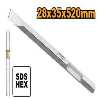 Buildmate x INGCO 28x520mm Flat Hex Chisel Demolition Hammer Chisel Bit for PDB22001 DBC04352012 IHT