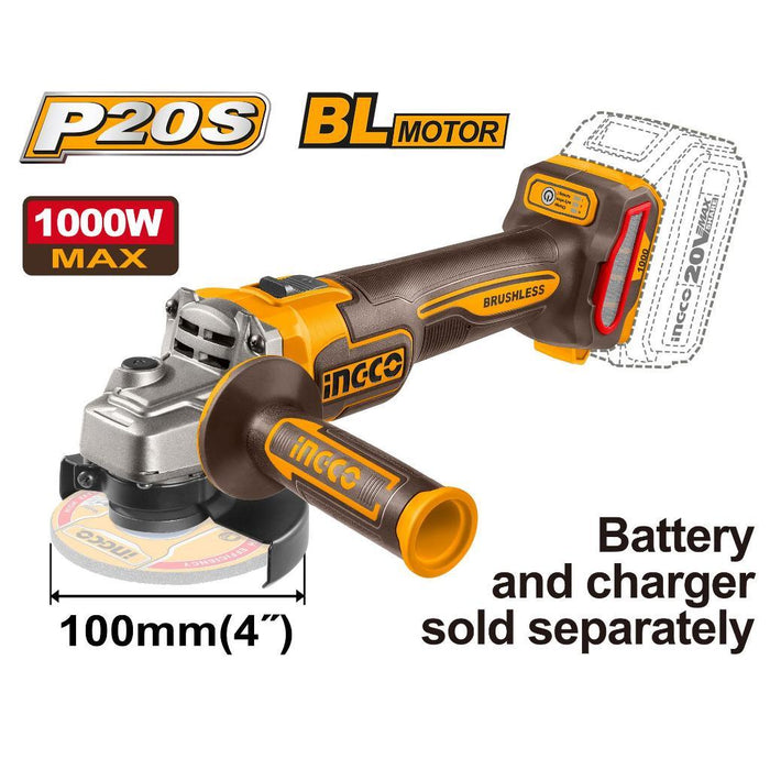 Buildmate x INGCO CORDLESS ANGLE GRINDER CAGLI27103 ICPT