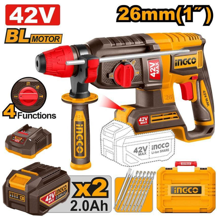 BUILDMATE INGCO CORDLESS ROTARY HAMMER 42V 26MM CRHLI422682 ICPT