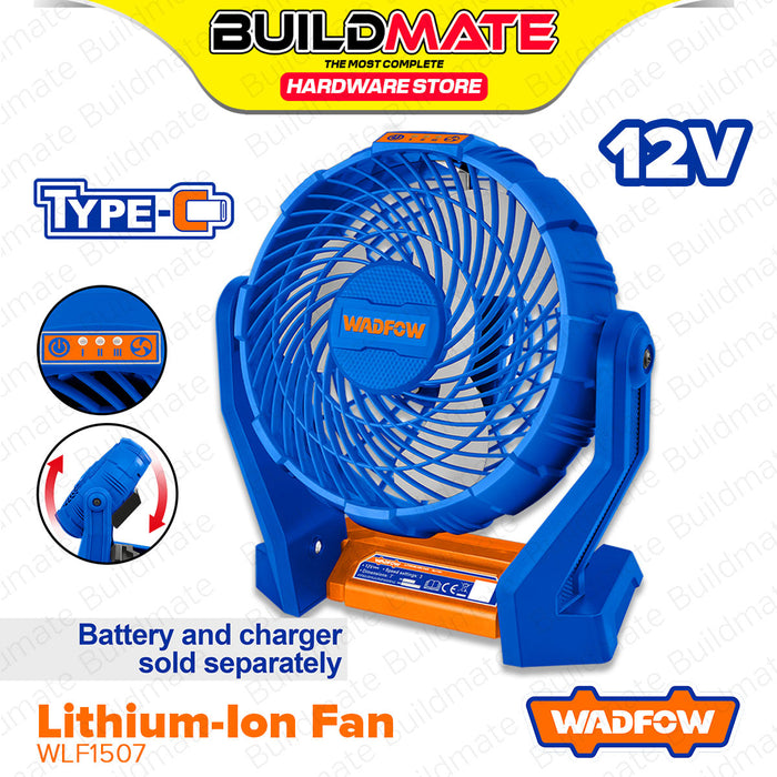 BUILDMATE Wadfow 12V Lithium-Ion Cordless Fan 7" Inch Battery Operated Outdoor & Indoor Fan UNIT ONLY WLF1507 - WCPT