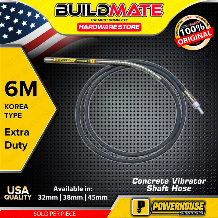BUILDMATE Powerhouse Industrial 6 Meters Concrete Vibrator Shaft Hose (KOREA TYPE) EXTRA DUTY 32mm-45mm SOLD PER PIECE PHI