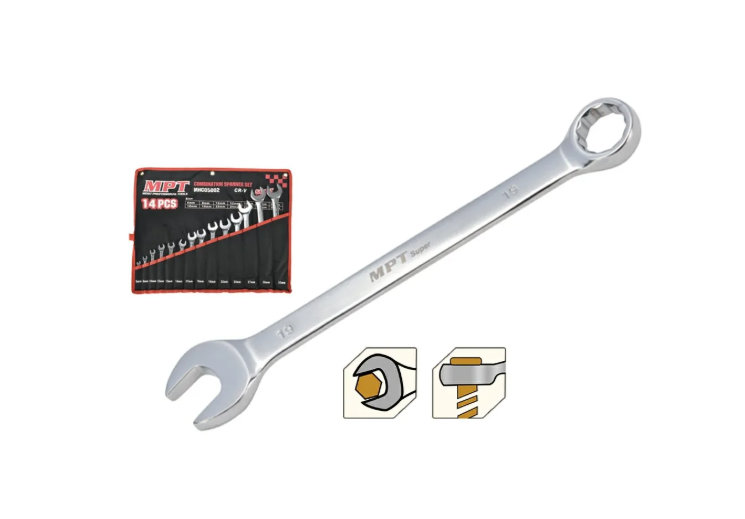 MPT 14pcs Combination Spanner Set / Wrench Set Mirror Polished 6-32mm MHC05002 HT • MOST PROFESSIONAL TOOLS •