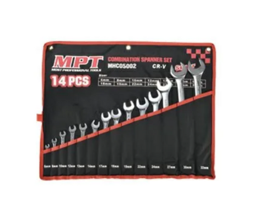 MPT 14pcs Combination Spanner Set / Wrench Set Mirror Polished 6-32mm MHC05002 HT • MOST PROFESSIONAL TOOLS •