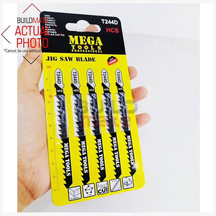 BUILDMATE Mega 5PCS/SET Jig Saw Blade 5-50mm Woodworking High Carbon Steel HCS Fast Cut Wood Cutting Blade T244D