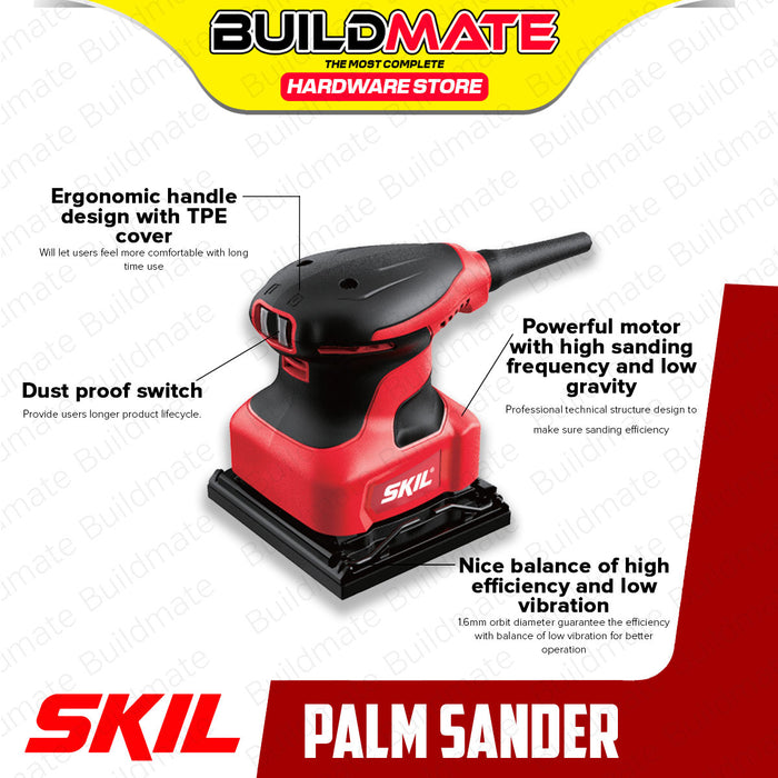 BUILDMATE Skil 1/4" Inch Palm Sander 200W Wood Sheet Finish for Wood Finishing Woodworking SR2213SE