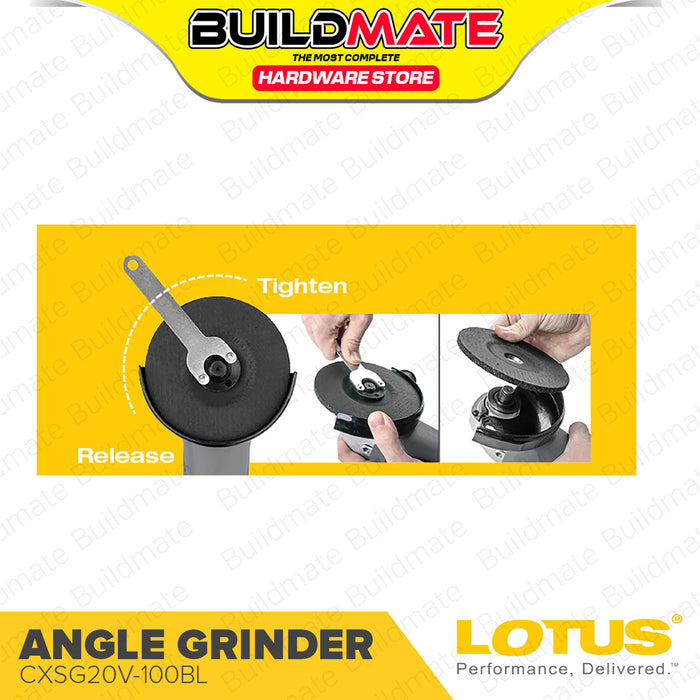 BUILDMATE Lotus Lithium-Ion Cordless Brushless Angle Grinder 20V Grinding and Polishing Cutting Machine Power Tool UNIT ONLY CXSG20V-100BL - LCPT