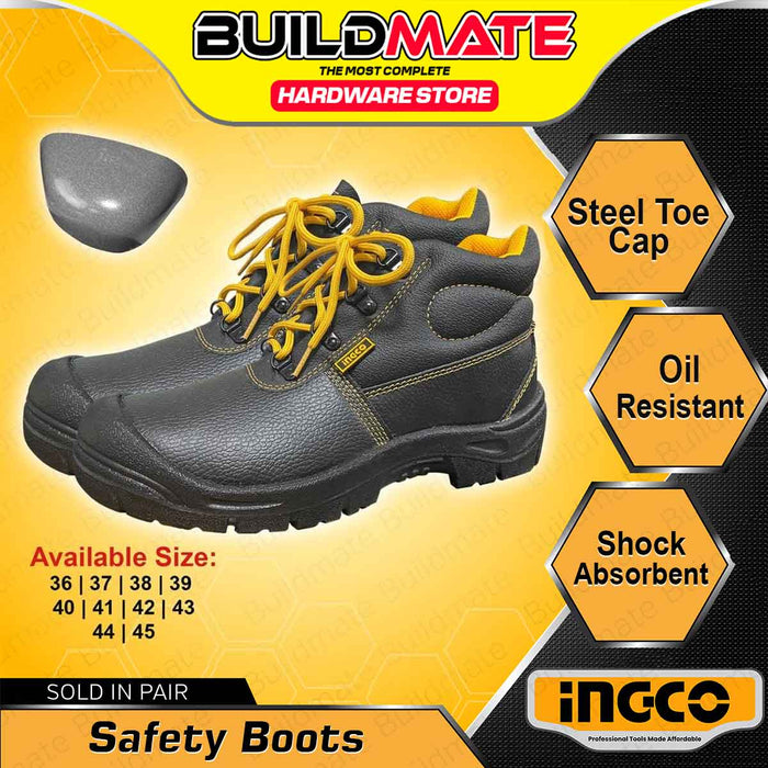 BUILDMATE Ingco Safety Boots 36" - 45" Inch Protective Work Shoes Footwear PPE Boots SOLD IN PAIR - IHT