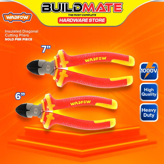 BUILDMATE Wadfow Insulated Diagonal Cutting Pliers 6" / 7" Inch Electrical Cutting Cable Wire Electricians Side Cutter SOLD PER PIECE - WHT