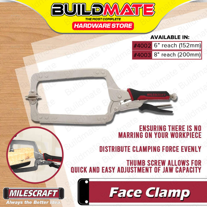 BUILDMATE Milescraft Face Clamp 6" / 8" Woodworking Pocket Hole Clamping for Repair Hand Tools FaceClamp #4002 / #4003