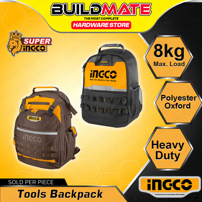 BUILDMATE Ingco Tools Backpack Heavy Duty Electrician Tool Kit Storage Organizer Carrier Bag Technician Rucksack Back Pack - IHT