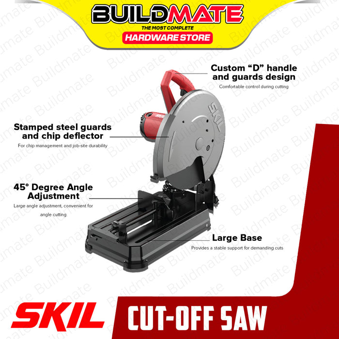BUILDMATE Skil 45° Adjustment Cut-Off Machine Saw 2400W Chopsaw Steel Metal Cutting Machines Cut Off Saws Power Tool AC6202SE
