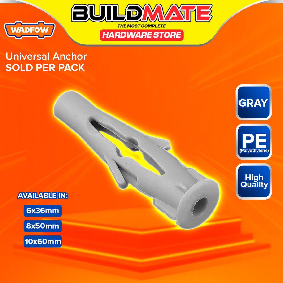 BUILDMATE Wadfow Universal Anchor PE MultiPurpose Plastic Expansion S