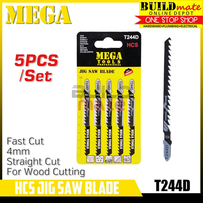 BUILDMATE Mega 5PCS/SET Jig Saw Blade 5-50mm Woodworking High Carbon Steel HCS Fast Cut Wood Cutting Blade T244D