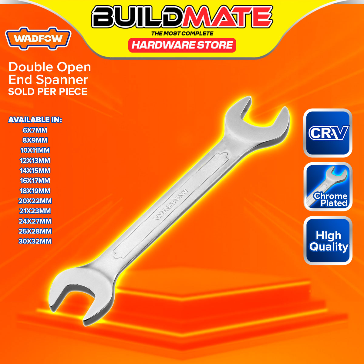 BUILDMATE Wadfow Double Open End Spanner 6x7mm - 30x32mm Cr-V Double-S ...