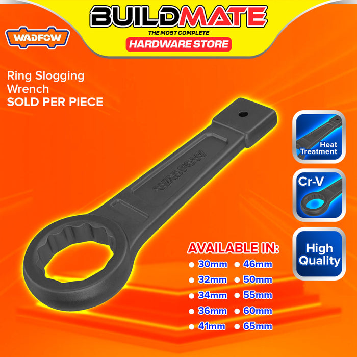 BUILDMATE Wadfow Ring Slogging Wrench 30MM - 65MM Cr-V Heavy Duty Striking Hammer Ring Spanner Wrench Hand Tools SOLD PER PIECE - WHT