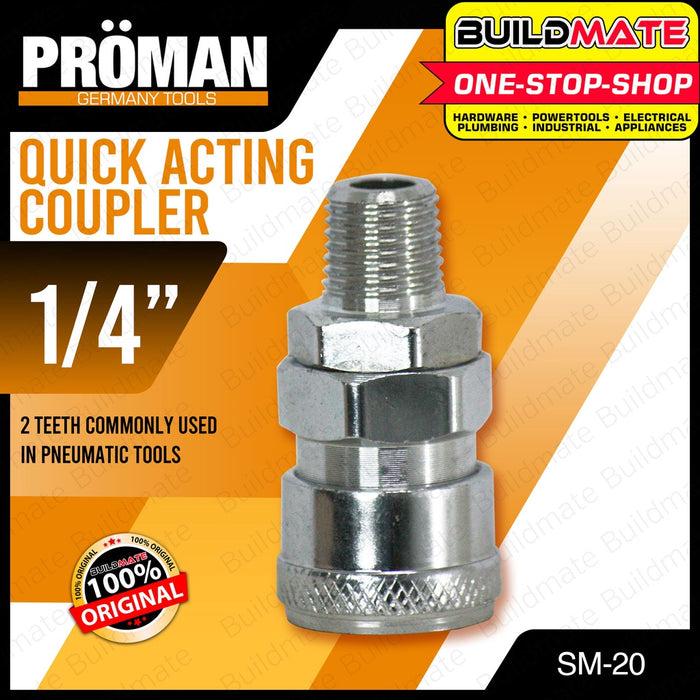 PROMAN GERMANY 1/4" Quick Acting Coupler SH-20 , SF-20 , SM-20 •BUILDMATE•
