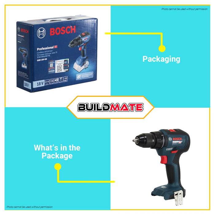BOSCH Professional Lithium Ion Li-Ion Cordless Drill Driver GSR 18V-50 06019H5082 •BUILDMATE• BLC