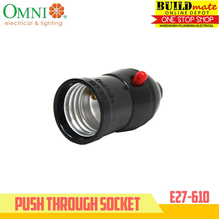 3a Simplex Socket OMNI Push Through Socket 3A 250V E27610 •BUILDMATE• — Buildmate