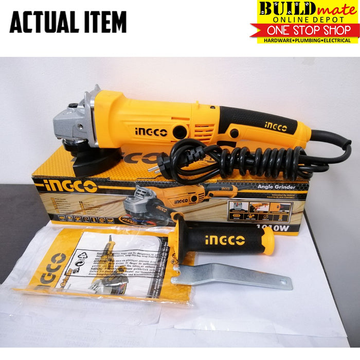 BUILDMATE Ingco Angle Grinder 1010W / 1100W Electric Grinding Machine for Wood, Metal, Stainless Steel Polishing AG101087 / AG1100382 / AG110018 / AG11003857 - IPT