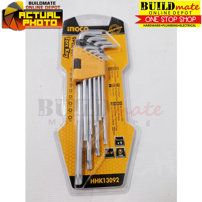 INGCO Torx Key 9PCS/SET CR-V HHK13092  •BUILDMATE• IHT