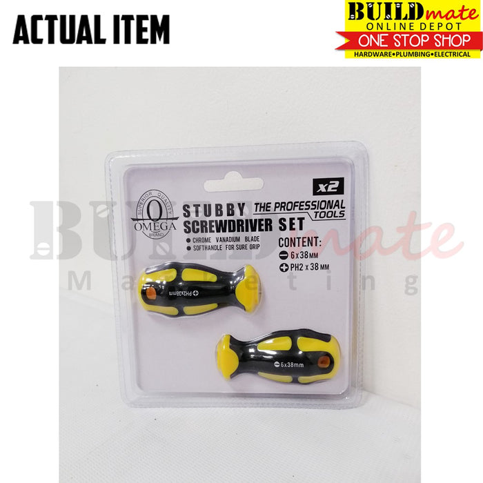 OMEGA Stubby Screwdriver 2PCS/SET SDW-574102-S •BUILDMATE• 