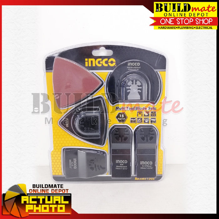 INGCO Multi Tool Blade 15PCS/SET Saw Blade Sandpaper Industrial Hand Tools AKTMT1502 •BUILDMATE• IHT