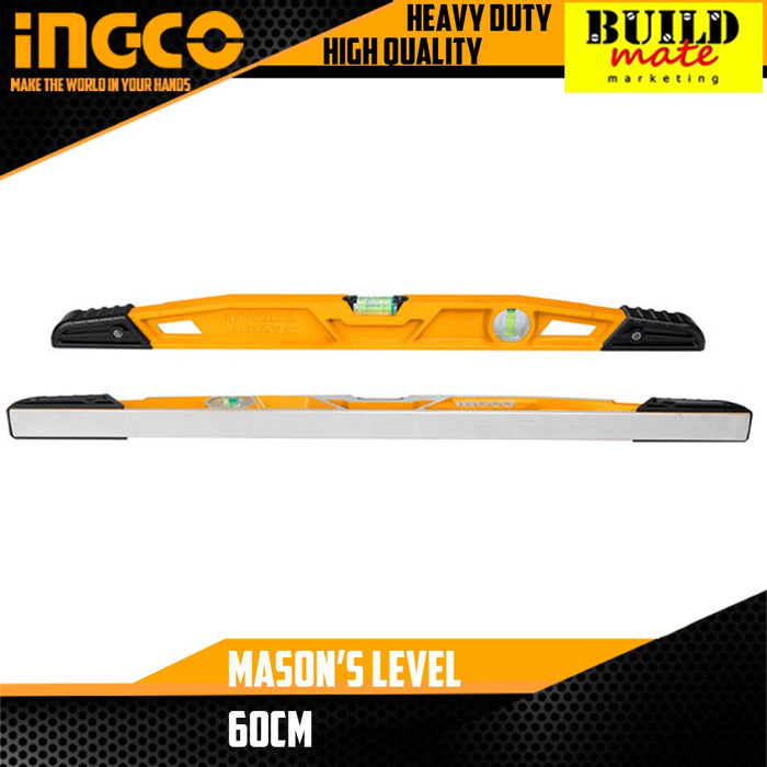 INGCO Mason's Level 60cm / 0.79 kg Aluminum Alloy with 0.5mm/m Accuracy HBSL08060 •BUILDMATE• IHT