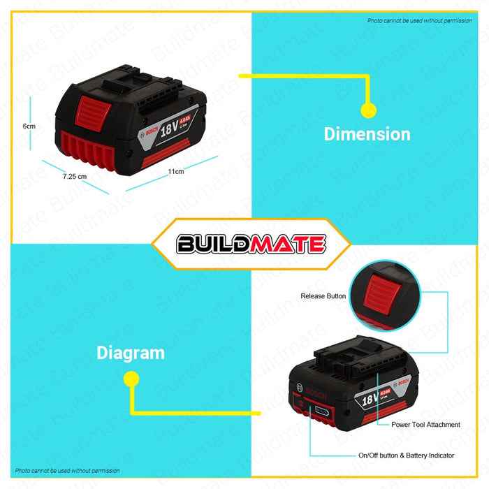 BOSCH Professional Lithium Ion Li-Ion Rechargeable Battery 18V 18V-LI 1600A00163 •BUILDMATE• BLC