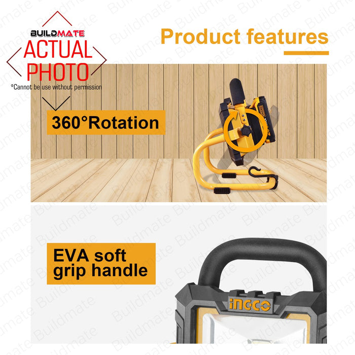 INGCO Cordless Work Lamp 20V 20W LED Power Li-Ion Rechargeable CWLI2002 POWERSHARE •BUILDMATE• IPT